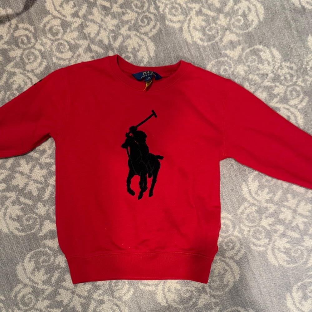 Ralph Lauren Kids Red Sweatshirt with Black Logo